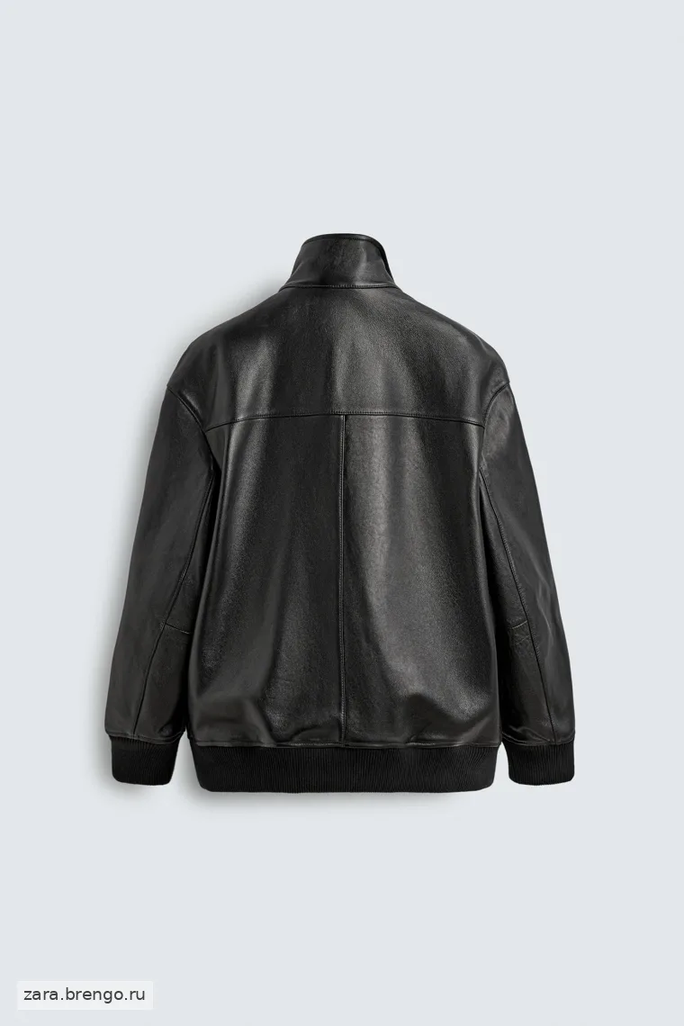 Куртка из натуральной кожи релакс-фит Zara 
