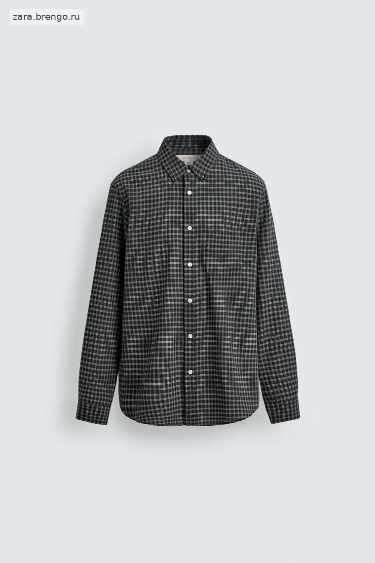 Рубашка клетчатая с добавлением шерсти Zara 