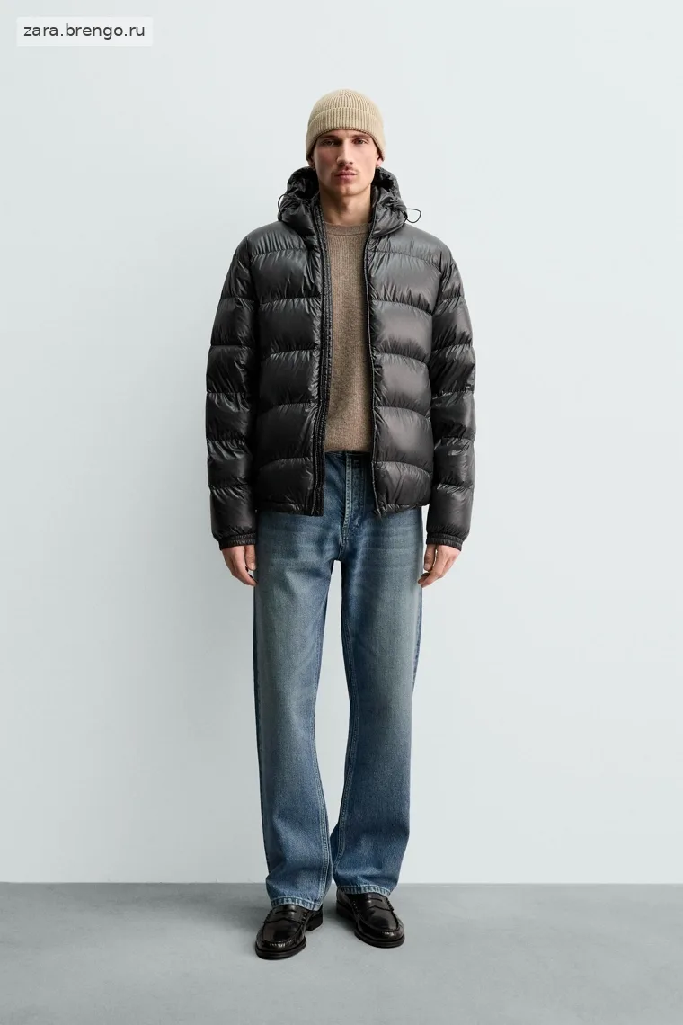 Пуховик Zara  отталкивающий воду с наполнителем из 80% пуха и 20% пера
