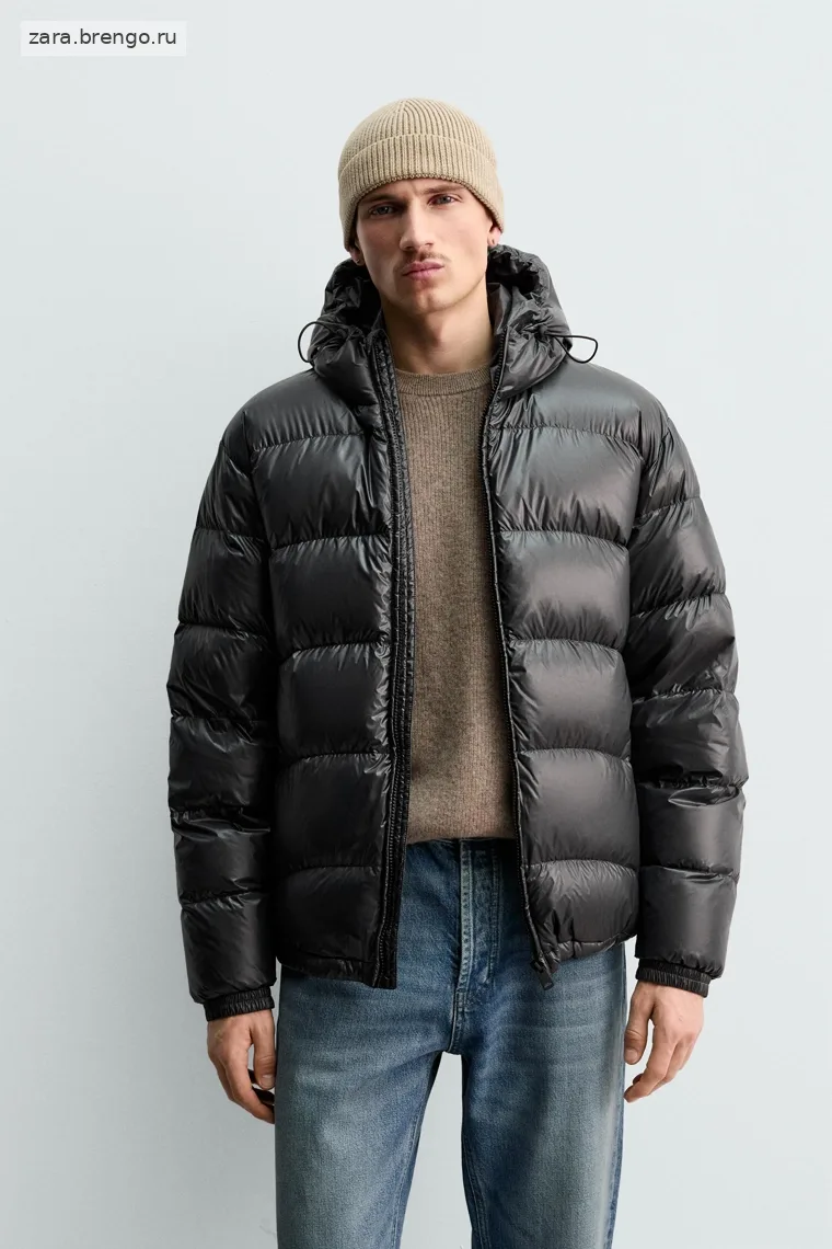 Пуховик Zara  отталкивающий воду с наполнителем из 80% пуха и 20% пера