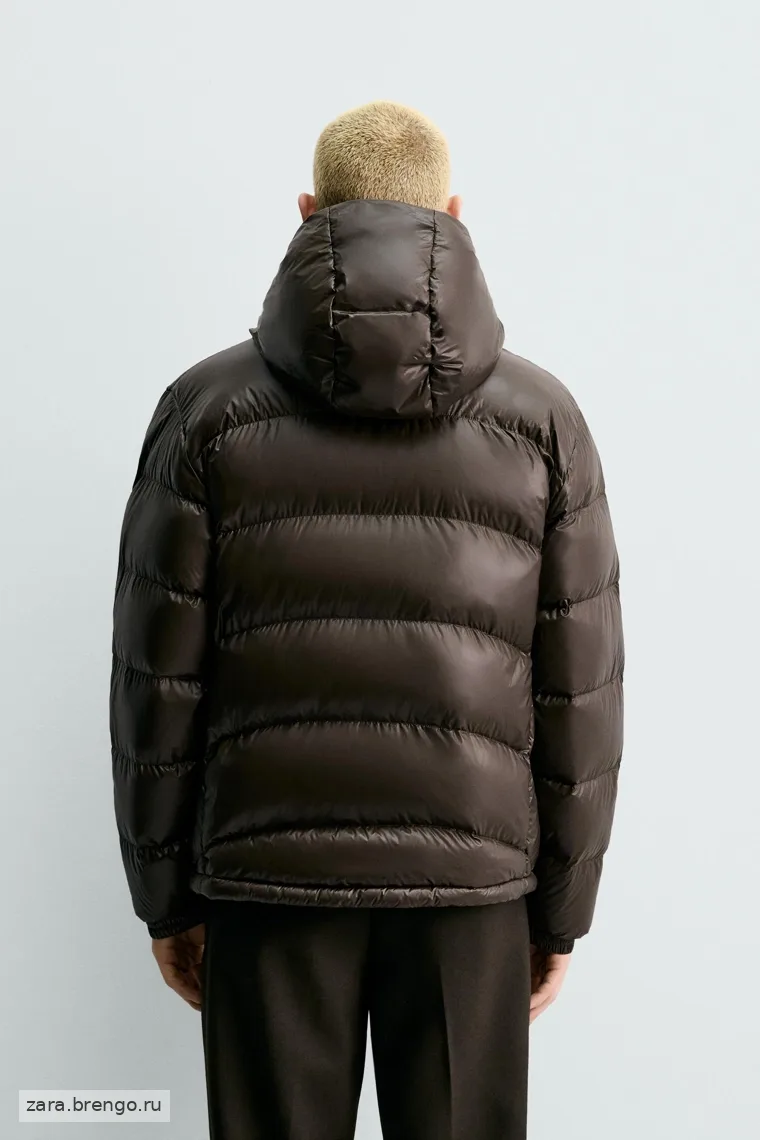 Пуховик с водоотталкивающим покрытием, 80% пух, 20% перо, коллекция Zara 