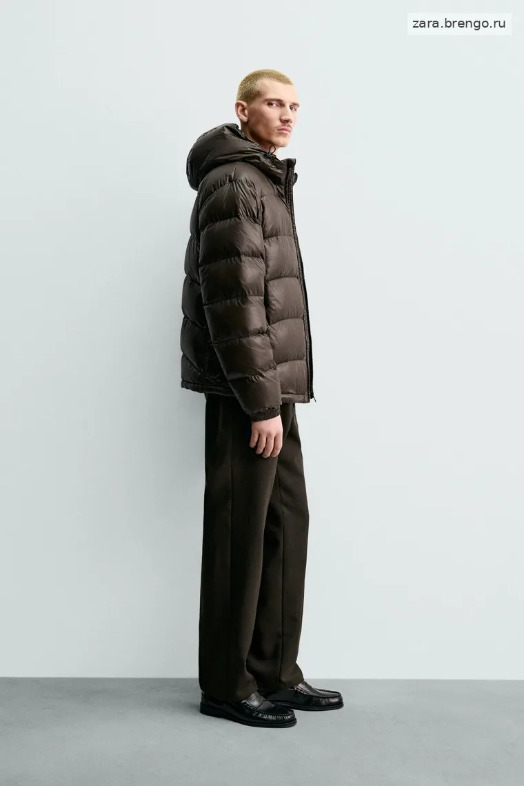 Пуховик с водоотталкивающим покрытием, 80% пух, 20% перо, коллекция Zara 