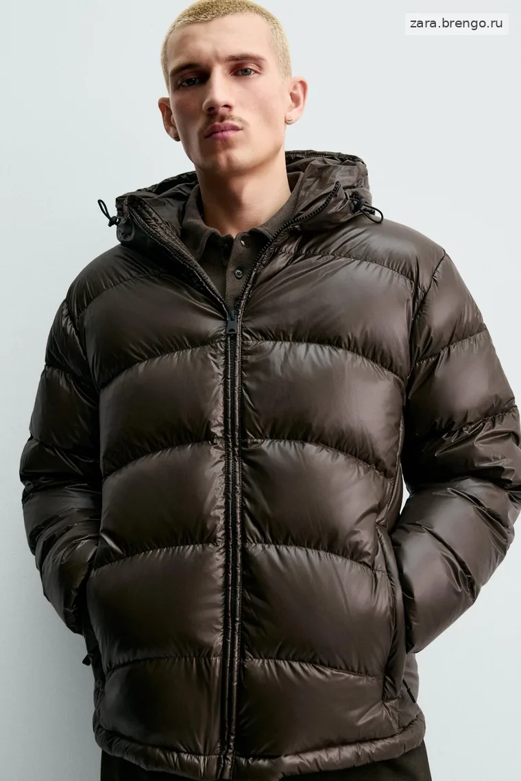 Пуховик с водоотталкивающим покрытием, 80% пух, 20% перо, коллекция Zara 