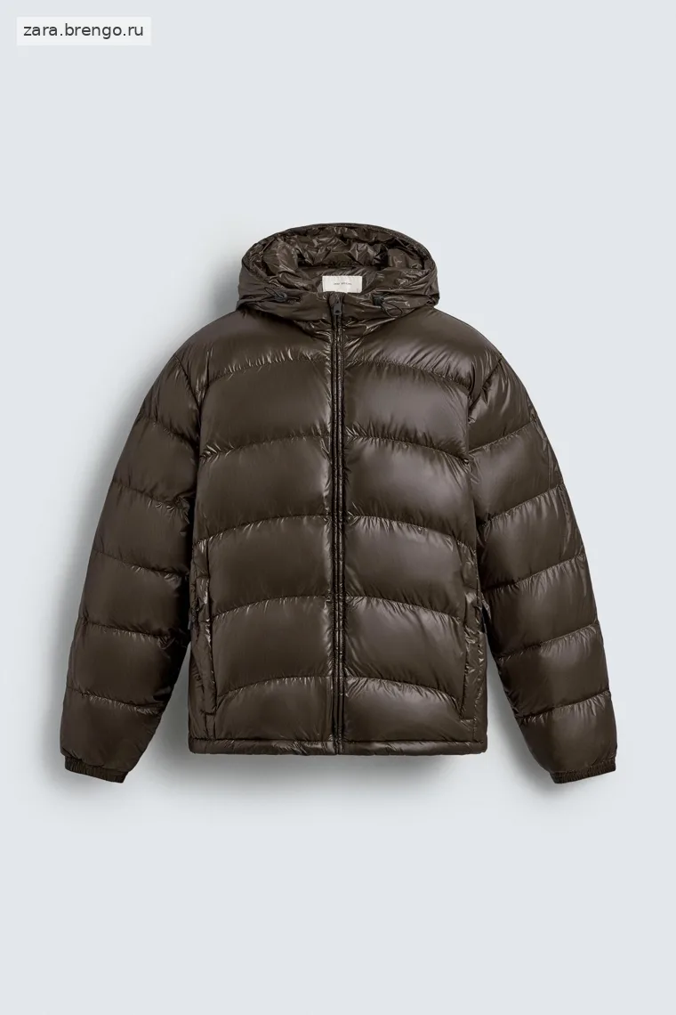 Пуховик с водоотталкивающим покрытием, 80% пух, 20% перо, коллекция Zara 