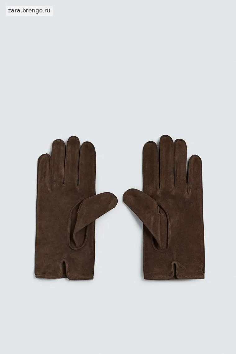Перчатки из замши и кожи Zara 