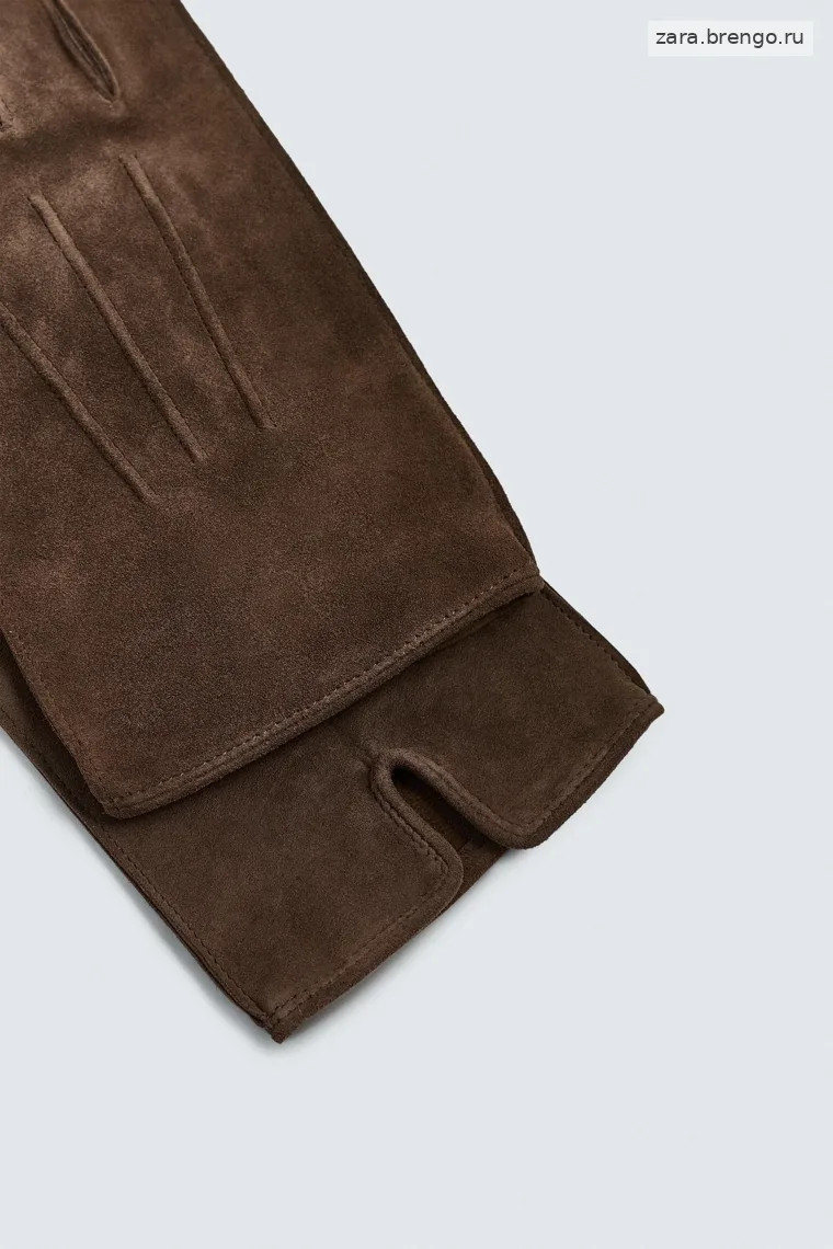 Перчатки из замши и кожи Zara 