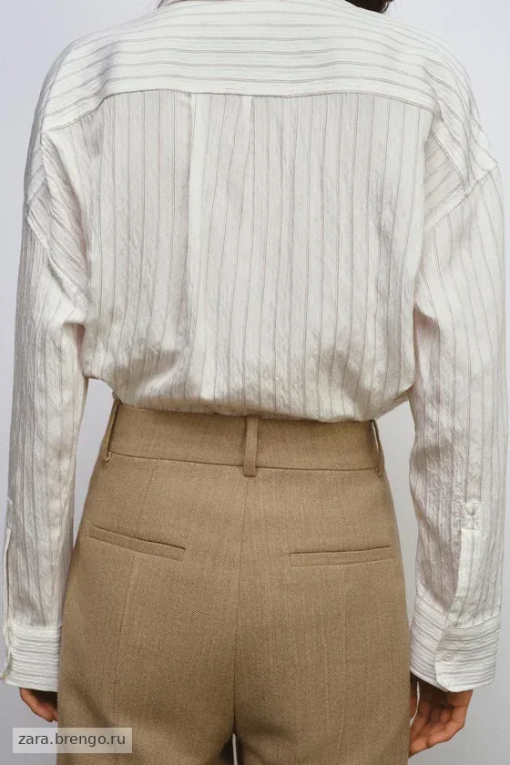 РУБАШКА ИЗ СТРУЯЩЕЙСЯ ТКАНИ В ПОЛОСКУ — коллекция Zara «ZW»