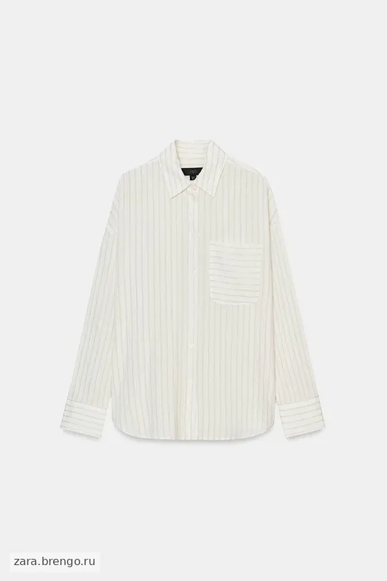 РУБАШКА ИЗ СТРУЯЩЕЙСЯ ТКАНИ В ПОЛОСКУ — коллекция Zara «ZW»
