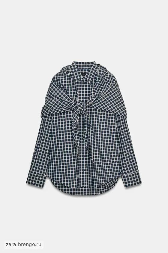 РУБАШКА В КЛЕТКУ С ПЛАТКОМ — коллекция Zara «ZW»
