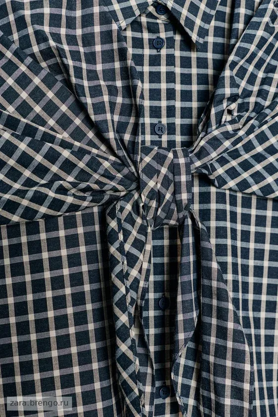 РУБАШКА В КЛЕТКУ С ПЛАТКОМ — коллекция Zara «ZW»