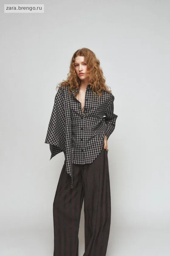 РУБАШКА В КЛЕТКУ С ПЛАТКОМ — коллекция Zara «ZW»