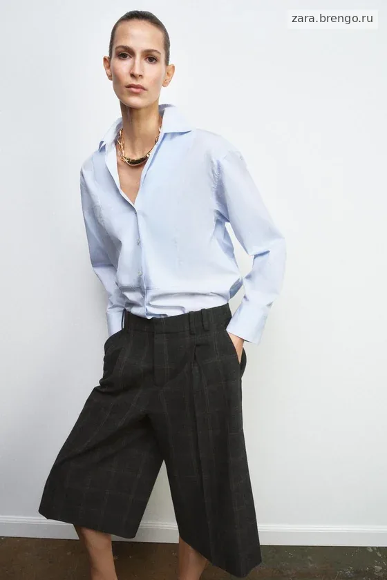 РУБАШКА ИЗ ПОПЛИНА коллекция Zara «ZW»