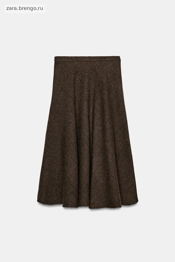 ЮБКА ИЗ СМЕСОВОЙ ШЕРСТИ «ГУСИНАЯ ЛАПКА» — коллекция Zara «ZW»