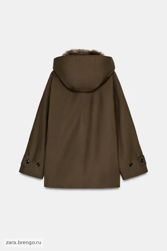 КОРОТКИЙ ТРЕНЧ С МЕХОВЫМ ВОРОТНИКОМ — коллекция Zara «ZW»