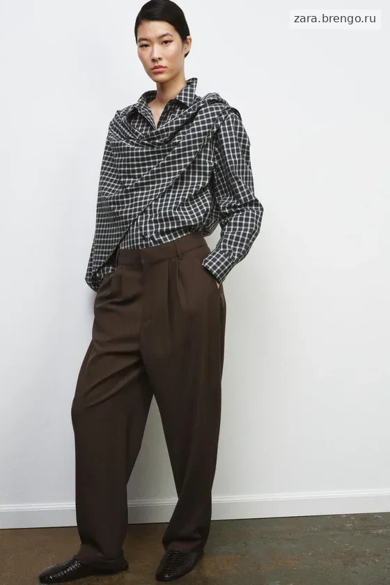 БРЮКИ С ЗАЩИПАМИ ИЗ ШЕРСТЯНОЙ СМЕСИ — коллекция Zara «ZW»