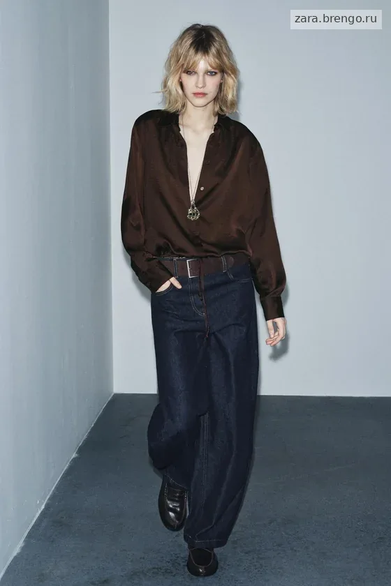 АТЛАСНАЯ РУБАШКА коллекция Zara «ZW»