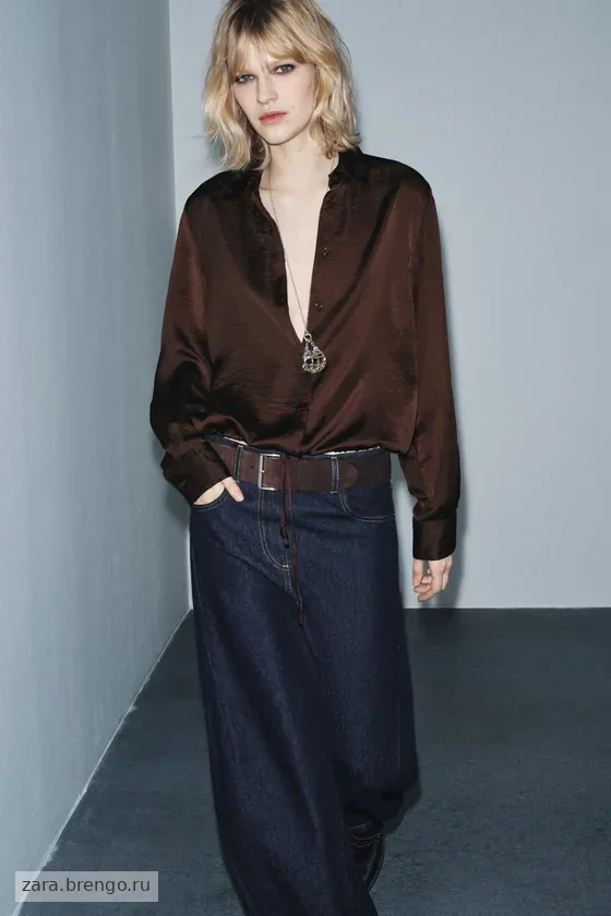 АТЛАСНАЯ РУБАШКА коллекция Zara «ZW»