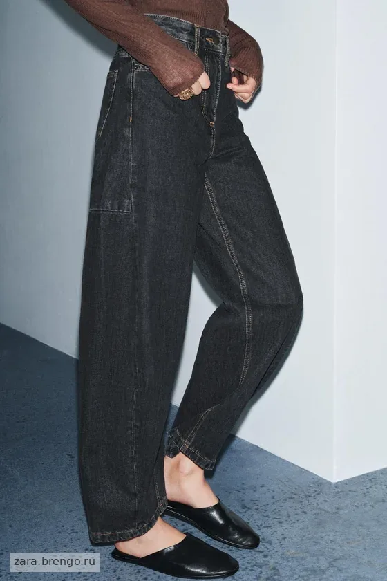 ДЖИНСЫ коллекция Zara «ZW» ANKLE баллон СО СРЕДНЕЙ ПОСАДКОЙ