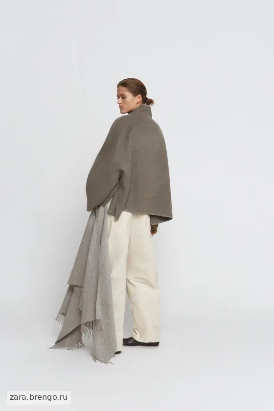 КУРТКА ИЗ СМЕСОВОЙ ШЕРСТИ С КОНТРАСТНОЙ СТРОЧКОЙ — коллекция Zara «ZW»