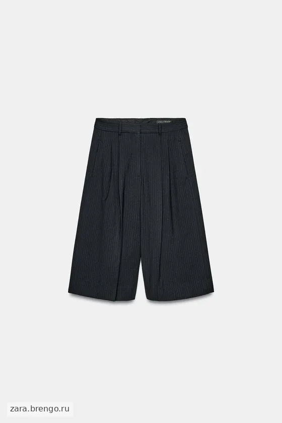 ШОРТЫ В ПОЛОСКУ С ЗАЩИПАМИ — коллекция Zara «ZW»