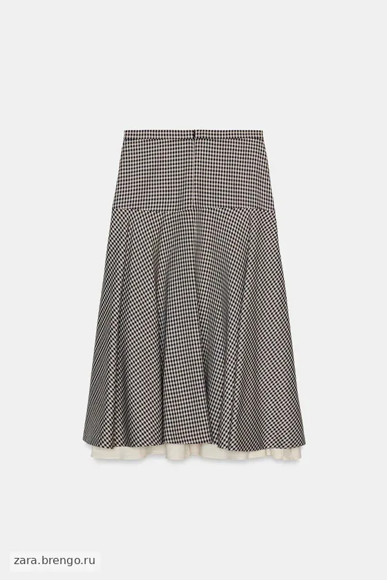 КОМБИНИРОВАННАЯ ЮБКА В КЛЕТКУ — коллекция Zara «ZW»