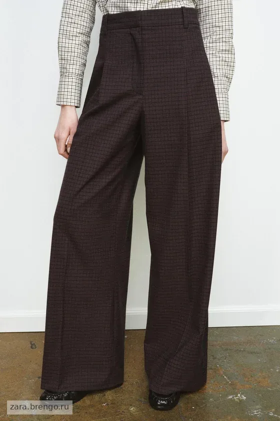 БРЮКИ В КЛЕТКУ С ЗАЩИПАМИ — коллекция Zara «ZW»
