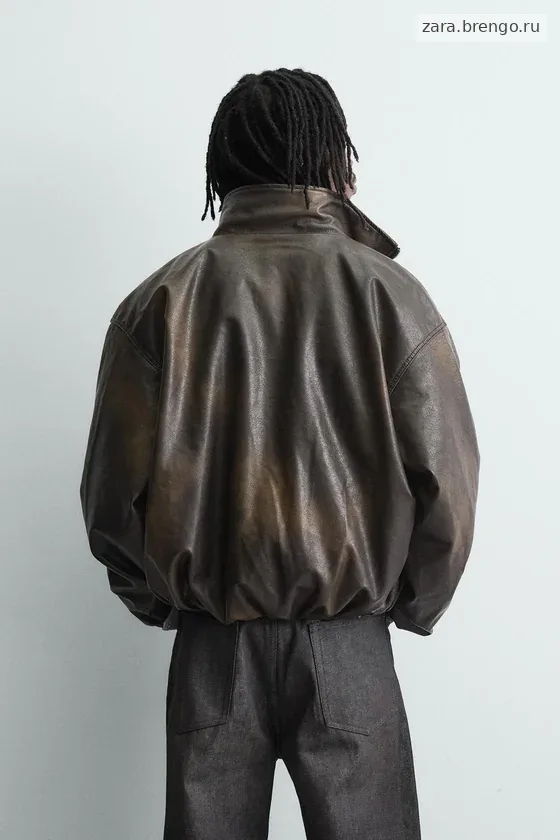 КУРТКА ИЗ ИСКУССТВЕННОЙ КОЖИ С ЭФФЕКТОМ ПОТЕРТОСТИ