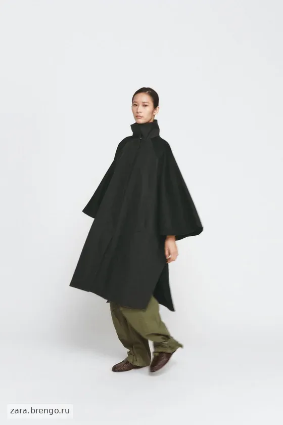 НАКИДКА ИЗ СМЕСОВОЙ ШЕРСТИ — коллекция Zara «ZW» 