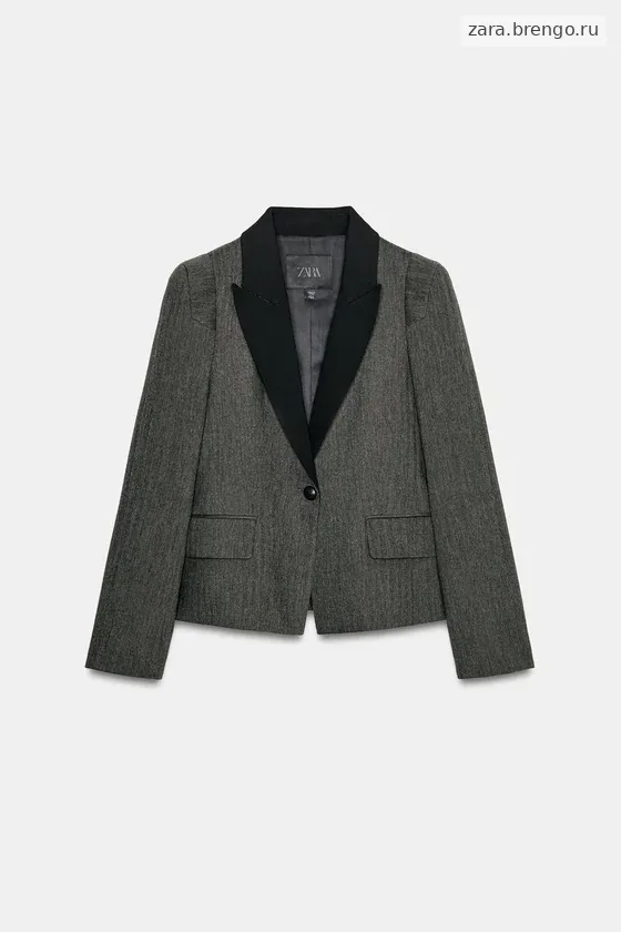 БЛЕЙЗЕР ИЗ СМЕСОВОЙ ТКАНИ В ЕЛОЧКУ — коллекция Zara «ZW»