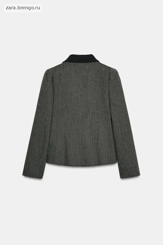 БЛЕЙЗЕР ИЗ СМЕСОВОЙ ТКАНИ В ЕЛОЧКУ — коллекция Zara «ZW»
