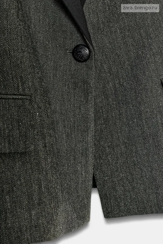 БЛЕЙЗЕР ИЗ СМЕСОВОЙ ТКАНИ В ЕЛОЧКУ — коллекция Zara «ZW»