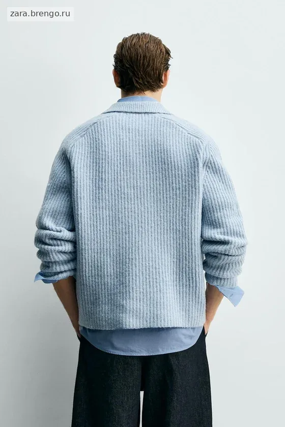 ПОЛО ИЗ ДВУХИЗНАНОЧНОГО ТРИКОТАЖА С МЕШАНОЙ ШЕРСТЬЮ