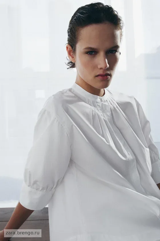 РУБАШКА С ОБЪЕМНЫМИ РУКАВАМИ коллекция Zara «ZW»