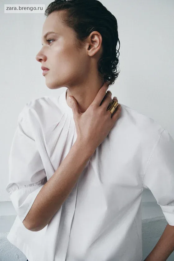 РУБАШКА С ОБЪЕМНЫМИ РУКАВАМИ коллекция Zara «ZW»