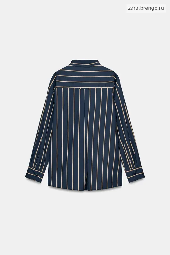 РУБАШКА ИЗ ПОПЛИНА В ПОЛОСКУ — коллекция Zara «ZW»