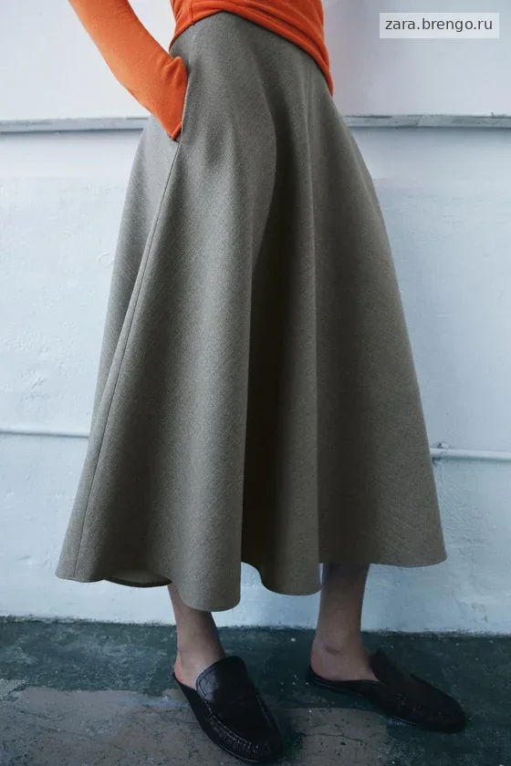 ШИРОКАЯ ЮБКА В ЕЛОЧКУ — коллекция Zara «ZW»