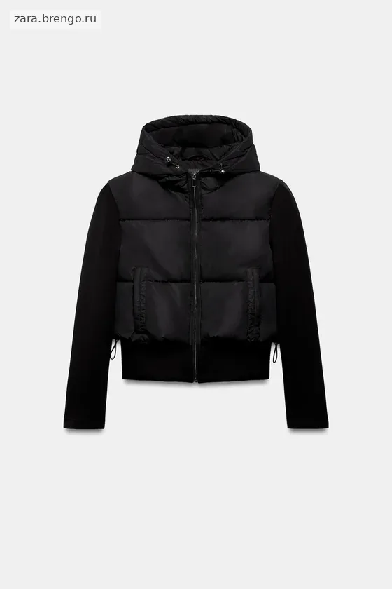 СТЕГАНАЯ КУРТКА С КОНТРАСТНЫМИ ДЕТАЛЯМИ