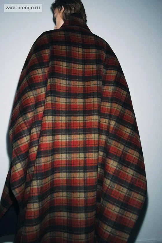 НАКИДКА В КЛЕТКУ ИЗ ШЕРСТИ, коллекция Zara «ZW», ЛИМИТИРОВАННАЯ СЕРИЯ