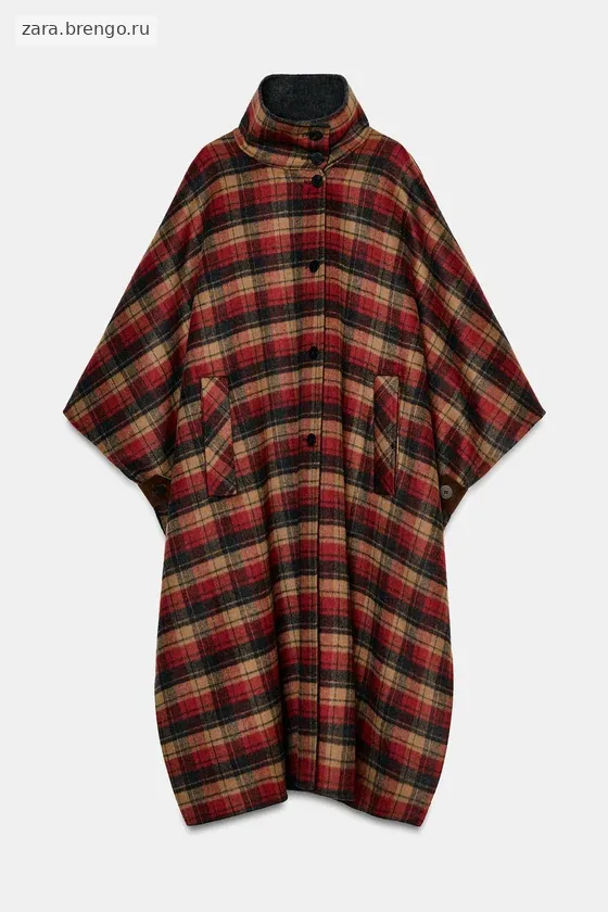 НАКИДКА В КЛЕТКУ ИЗ ШЕРСТИ, коллекция Zara «ZW», ЛИМИТИРОВАННАЯ СЕРИЯ