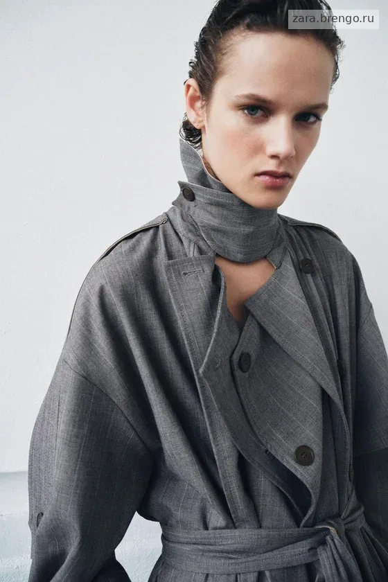 КОМБИНИРОВАННЫЙ ТРЕНЧ В КЛЕТКУ — коллекция Zara «ZW» 