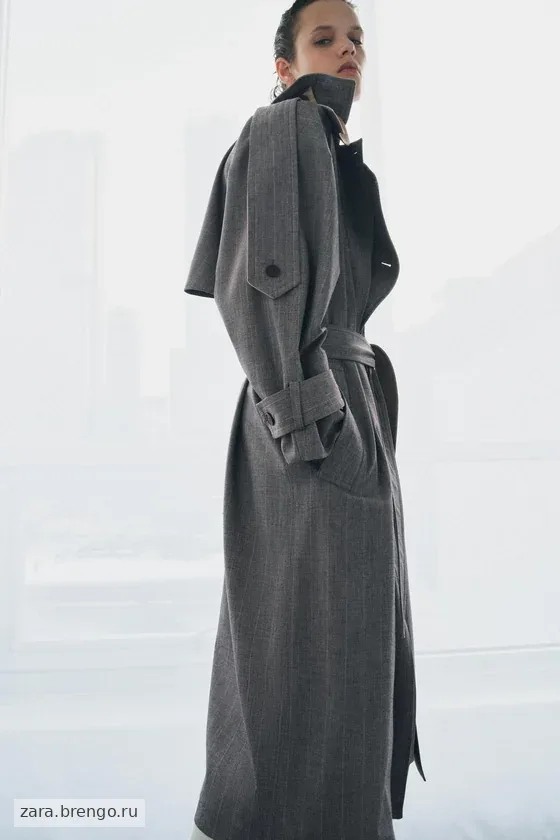 КОМБИНИРОВАННЫЙ ТРЕНЧ В КЛЕТКУ — коллекция Zara «ZW» 