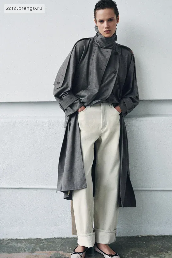 КОМБИНИРОВАННЫЙ ТРЕНЧ В КЛЕТКУ — коллекция Zara «ZW» 