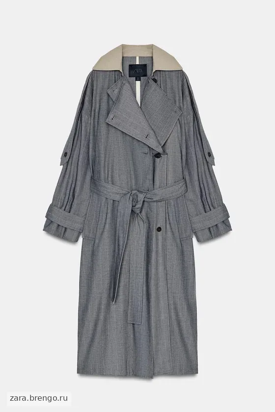 КОМБИНИРОВАННЫЙ ТРЕНЧ В КЛЕТКУ — коллекция Zara «ZW» 