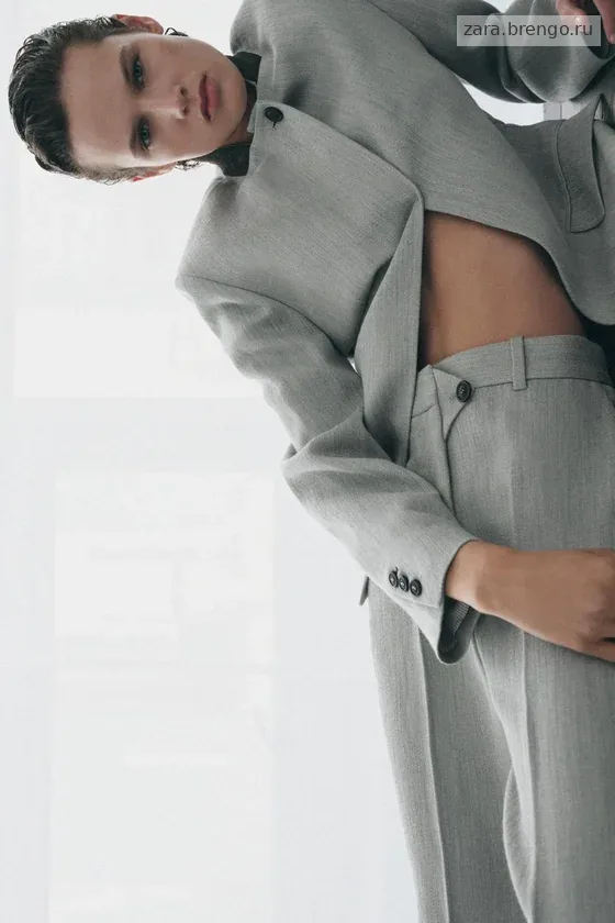 БЛЕЙЗЕР С КОНТРАСТНЫМ ВОРОТНИКОМ — коллекция Zara «ZW»