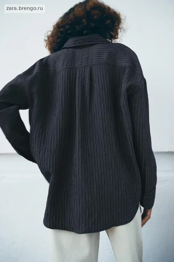 РУБАШКА ИЗ СТРУЯЩЕЙСЯ ТКАНИ В ПОЛОСКУ — коллекция Zara «ZW»