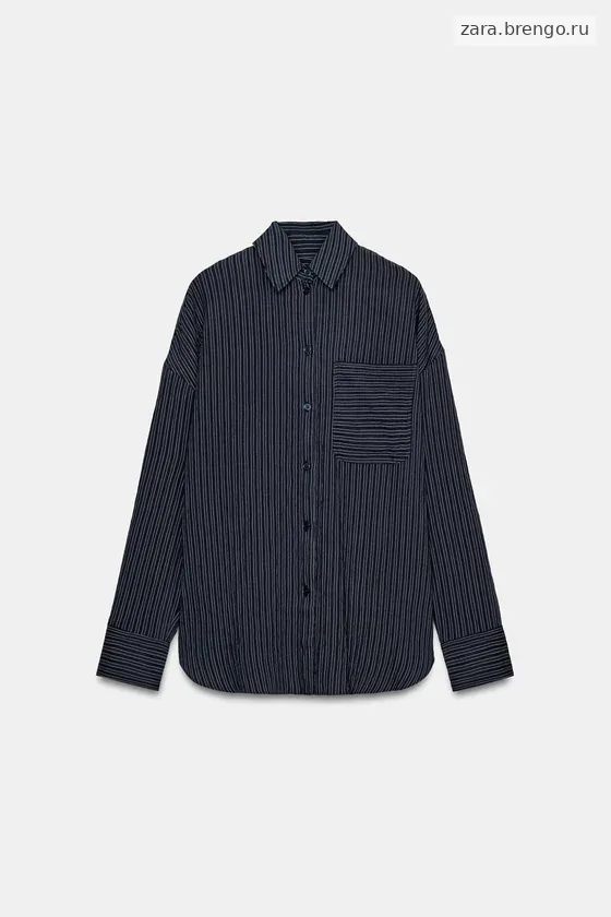РУБАШКА ИЗ СТРУЯЩЕЙСЯ ТКАНИ В ПОЛОСКУ — коллекция Zara «ZW»