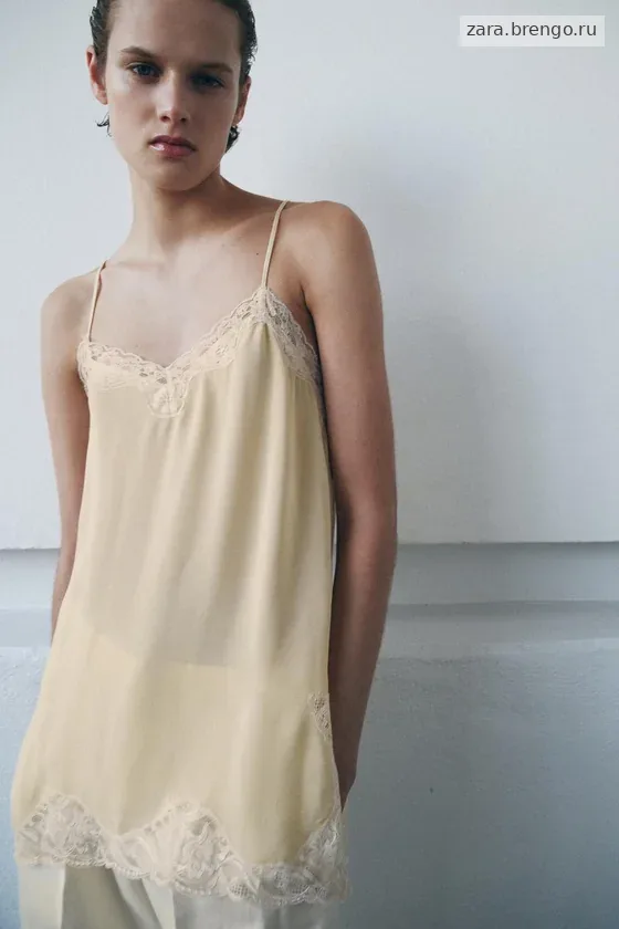 ТОП В БЕЛЬЕВОМ СТИЛЕ С КРУЖЕВОМ — коллекция Zara «ZW»