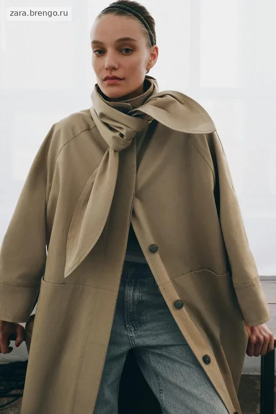 ТРЕНЧ ОВЕРСАЙЗ С ПЛАТКОМ коллекция Zara «ZW» 