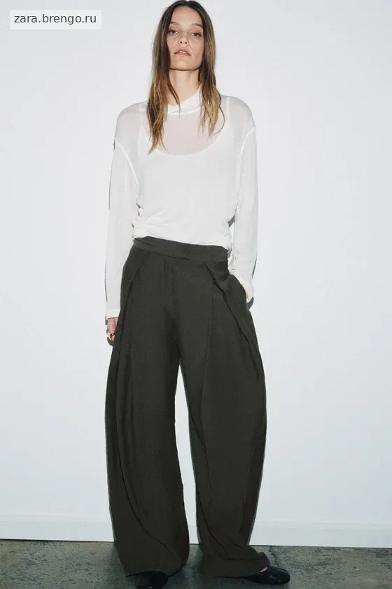 БРЮКИ  С ЗАЩИПАМИ — коллекция Zara «ZW»