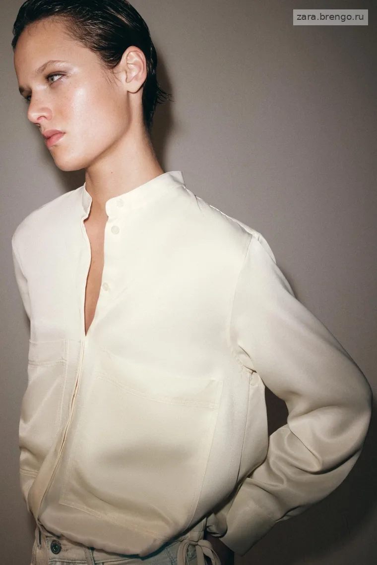 Блузка из атласа коллекции zara woman